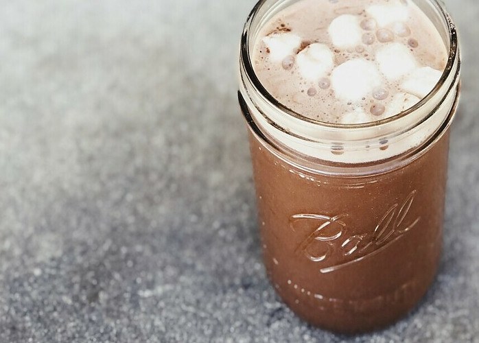 hot chocolate mix in a mason jar