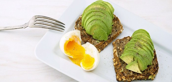 sliced avocado on toast